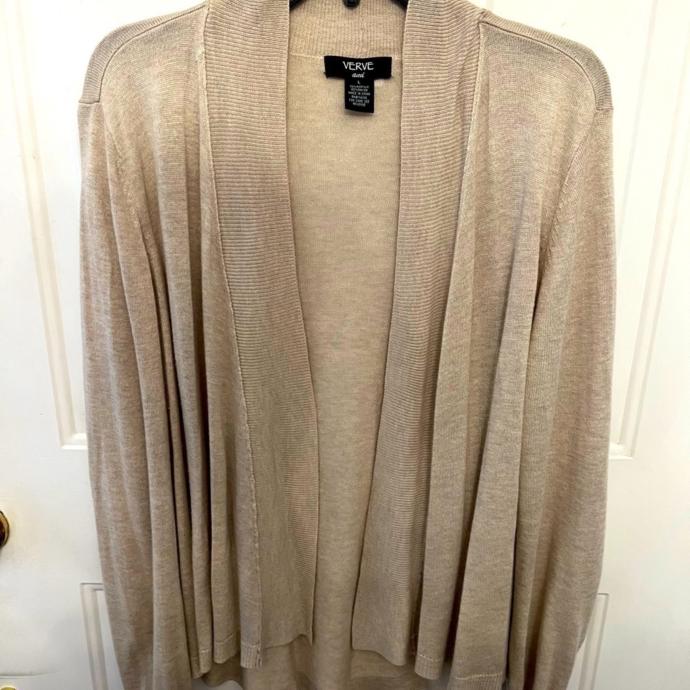 Classic Drape Front Cardigan. Rayon Acrylic Knit